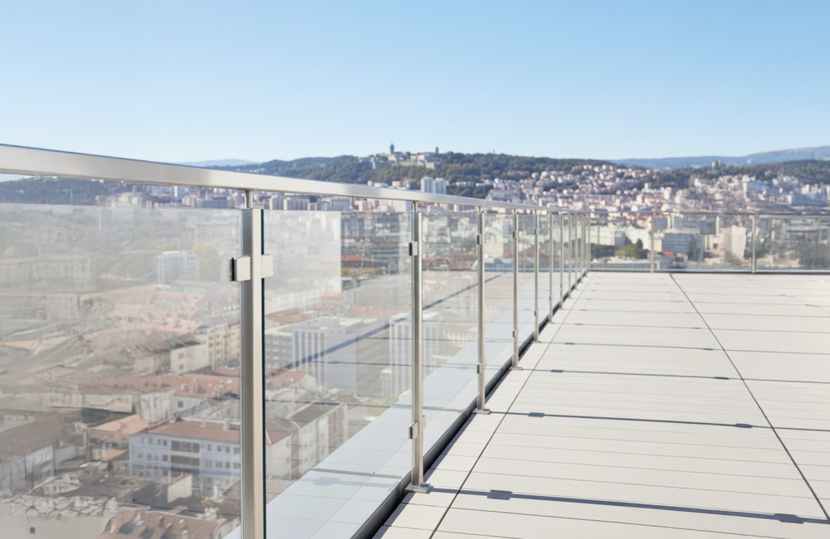 Garde-corps inox brossé