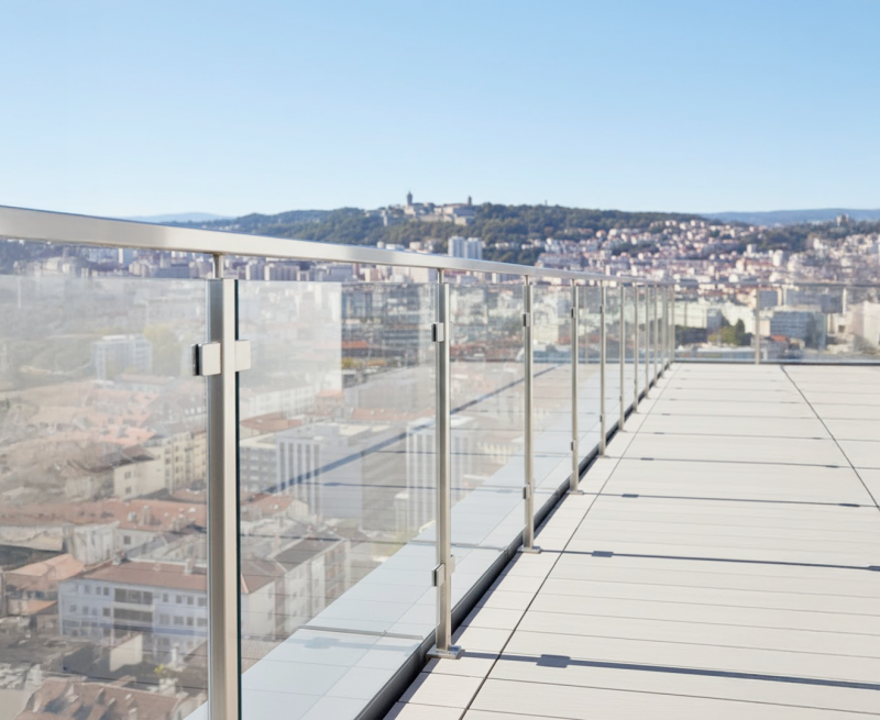 Garde-corps inox brossé